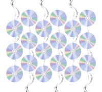 lasuroa 18pcs 90's Party Decorations, Iridescent Retro CD Disc Cutouts Hanging Swirls Y2K Era Music Theme Ceiling Streamers for 1990s 2000s Birthday Party Throwback Supplies