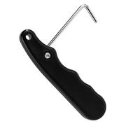lasuroa 1pcs Hockey Skate Tightener, Foldable Shoe Lace Puller Anti-Slip Stainless Steel Ice Skates Lace Tightener Portable Tightener Hook Tool for Lacing Up Ice Skates Boots(Black)