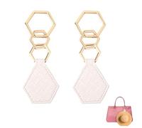 lasuroa 2 Pcs Magnetic Hat Clips for Bags, Leather Hexagonal Hands-Free Cap Clip Strong Magnet Hat Holder for Travel Backpacks Luggage Outdoor Accessories