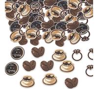 lasuroa 200 Pcs Coffee Confetti Bridal Shower Decorations, Love is Brewing Cafe Themed Bridal Shower Table Decoration for Wedding Engagement Party