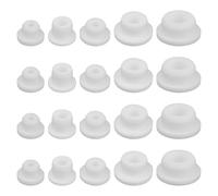 lasuroa 20pcs Bathtub Jet Covers, 5 Sizes Silicone Jet Tub Plugs Waterproof White Sink Overflow Hole Cover Caps Accessories Bath Tub Inserts Reusable & Heat-Resistant