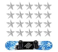 lasuroa 20pcs Pentagram Snowboard Stomp Pads, Silver Snowboard Grip Pad Anti-Slip Snowboarding Step Mats Winter Snow Ski Accessories for Providing Extra Grip