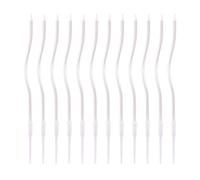 lasuroa 24pcs Spiral Cake Candles, Birthday Cake Candle(Pearlescent White) | Twist Slim Long Birthday Cake Candles Cupcake Decoration with Stand for Birthday Party Wedding Anniversary