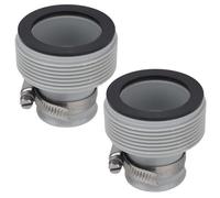 lasuroa 2pcs 1.25" to 1.5" Type B Pool Hose Adapter Connector, Rubber Sealed Hose Fittings with Metal Adjustment Hoop Compatible with Intex Filter Pumps, Above Ground Swimming Pools Accessories