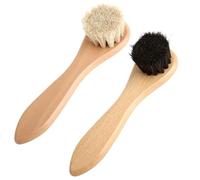lasuroa 2pcs Baseball Glove Brush, Baseball Glove Scrub Brushes Black White Soft Horse Hair Bristles Cleaning Accessories for Deep Cleans