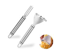 lasuroa 2pcs Corn on The Cob Peeler Tool Set, Stainless Steel Corn Stripper Cutter & Fork Efficient Sweetcorn Planer Thresher Sheller Vegetable Fruit Grater for Home Kitchen Restaurants BBQ Tool