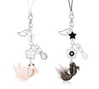 lasuroa 2pcs Cute Phone Charms, Star Goldfish Phone Charms Strap Aesthetic Cell Phone Chain Pendant Bracelet Accessories for Women Girls Phone Bag Decor