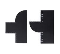 lasuroa 2pcs Enhancement Card for Barbers, 2 Shapes Hairline Shaping Tool with Measurement Indicators Reusable Barber Line Up Tool Color Spray Edge Line Up Template for Men Barber Accessories