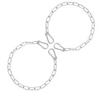 lasuroa 2pcs Gate Chain Locks for Outdoor Fence, 20 Inch Stainless Steel Gate Link Chain Lock with Metal Buckles Chain Link Gate Latches for Pet Cages, Horse Goat Cow Dog Corral Supplies