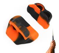 lasuroa 2pcs Golf Training Grip Aid, 2 Sizes Silicone Golf Swing Training Tools Posture Practice Accessories for Golfer Beginner (Black Orange)