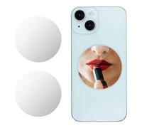 Lasuroa 2pcs Mirror Decal for Phone, Round Mirror Sticker for Mobile Phone Case, Acrylic, Clear, High-Glossy, Minimalist Style