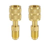 lasuroa 2pcs R410A Adapter for Mini Split System, 5/16" SAE Female to 1/4" SAE Male Flare Charging Vacuum Port Adapter Straight Adapters Fitting for HVAC Air Conditioner Refrigeration