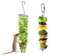 lasuroa 2pcs Rat Enrichment Toys, Zinc Alloy Rat Foraging Toy Chew-Proof Hanging Rodent Slow Feeder Food Basket Tool for Fruit & Vegetable Holder, Bunny, Birds, Mice Cage Accessories Puzzle Chew Toy