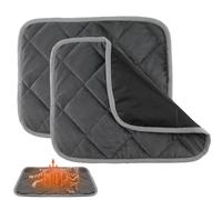 lasuroa 2pcs Self Heating Cat Mat, 16x20 Inch Self Heating Pet Pad Heat Reflective Soft Layer Warming Cat Bed Mat Non Skid Cat Thermal Pads for Cat Puppy Rabbit in Winter (Gray)