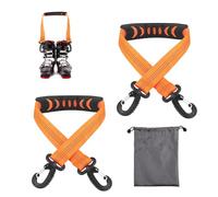 lasuroa 2pcs Ski Boot Carrier Straps with Storage Bag, Portable Ski Carrier Straps Backpack Straps Ski Shoulder Sling Ski Bag Shoulder Strap Skate Leash Roller Skate Leash Ski Accessories(Orange)