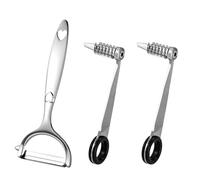 lasuroa 2pcs Spiral Vegetable Cutter, with 1 Peeler Tool Stainless Steel Kitchen Spiral Cutter for Cucumber Potato Vegetable Fruit Kitchen Gadgets for Food Decoration