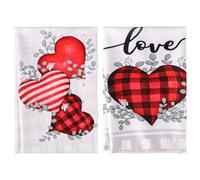 lasuroa 2pcs Valentine Dishcloth, 23.62x15.35in Soft Valentines Kitchen Towel Set Valentines Day Hand Towels Valentine Dish Towel Heart Love Dish Towels for Drying Dishes Cookware Pan Pot