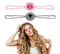 lasuroa 2pcs Winter Nose Warmer, Windproof Wool Nose Warmer for a Cold Nose Guard Shield Crochet Cozy Nose Warmer Protector Nose Cover for Women Men Keep Warm Outdoor Dust Ski (Black & Pink)