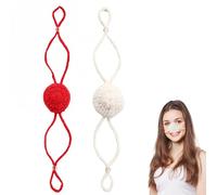 lasuroa 2pcs Winter Nose Warmers, Crochet Nose Covers for Cold Weather Windproof & Cozy Protector Mitten Hat Outdoor Ski & Activity Accessories for Men and Women (Red, White)