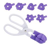 lasuroa 3-in-1 Cake Pop Mold Set, Purple Heart Flower Star Cake Pop Molds Shapes Press Set Lollipop Molds Baking Tools for Candies Chocolates DIY Desserts