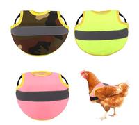 lasuroa 3pcs Chicken Saddle with Reflective Strips & Adjustable Straps, Hen Aprons Saddle for Chickens Back & Side Feather Protection Outdoor Poultry Accessories (3 Colors)