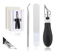 lasuroa 3pcs Eagle Beak Nail Clipper Set, Stainless Steel Slanted Nail Cutter File Wide Jaw Opening Anti-Splash Fingernail Ingrown Trimmer Chiropody Podiatry Tool for Women Men Toenails Thick Toe