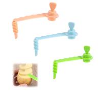 lasuroa 3pcs Spiral Potato Cutter, Tornado Fry Maker Manual Spiral Vegetable Slicer Tool with Ergonomic Handle Kitchen Gadget for Cucumber Carrot Apple (3 Colors)
