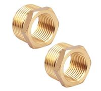 lasuroa 4pcs Brass Reducer Hex Bushing, 3/4" NPT Male to 1/2" NPT Female Heavy Duty Threaded Pipe Fitting Reducer Adapter for Plumbing Gas Hydraulic Systems