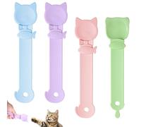 lasuroa 4pcs Cat Strip Feeders, 4 Colors Cat Food Spoon Cute Squeeze Spoon Licking Feeding Dispenser for Liquid Snack Puree Pet Supplies (Blue Green Pink Purple)