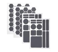 lasuroa 4pcs Cell Phone Grip Stickers, Diamond Texture Non-Slip Mobile Phone Grip Tape with Round Square Hexagon Shape Adhesive Decals for Controllers Camera Mouse Smooth Devices (Gray)