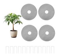 lasuroa 4pcs Plant Pot Grids with Ground Nails, 11.8 Inch Cuttable Plant Protectors from Animals Cats Squirrels Flower Pot Cover for Indoor Outdoor Garden