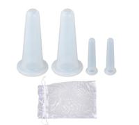 lasuroa 4pcs Silicone Facial Cupping Set, Anti Aging Face Massage Tool with Gauze Bag for Cheeks Eyes Vacuum Cupping Therapy for Skin Care & Wrinkle Reduction (Transparent)