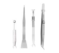 lasuroa 4pcs Sprinkles Tools for Cake Decorating, Including Claw Sprinkle Pen Piercing Pearl Grabber & Cake Tweezers with Shovel Head Spoon for Cupcake Cookie Baking Decoration Supplies