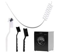 lasuroa 4pcs Washing Machine Cleaning Brush Kit, Efficient Front Load Washer Cleaner Tool or Accessories 1 Drum Cleaner Brush & 3 Crevice Brushes for Laundry Machine Tight Spaces and Rubber Seal