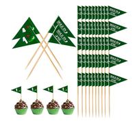 lasuroa 50pcs Golf Themed Toothpick Flags, Hole in One 1st Golf Flag Cocktail Picks, Mini Appetizers Stick, Food Skewers, Cupcake Cake Toppers, for Baby Shower 1st Birthday Party Bar Decorations