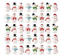 Lasuroa 50pcs Snowman Miniatures, Tiny Snowman Ornaments, Mini Christmas Statues for DIY Micro Landscape Crafts, Xmas Home Party Decoration