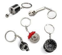 lasuroa 5pcs Car Keychain, Anti-Lost Auto Part Keychain Metal Keychain Car Model Key Chain Holder Key Chain Accessories for Men Women Car Toy Enthusiast Father's Day Birthday Gift