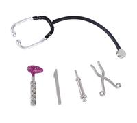 lasuroa 5pcs Dollhouse Mini Stethoscope Tools Set, Miniature Accessories for Dollhouse Hospital Scene Realistic Doctor Pretend Play Kit for Miniature Toy Decor