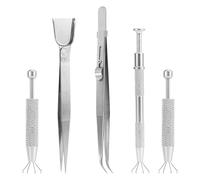 lasuroa 5pcs Sprinkles Tools for Cake Decorating, Grabber Tool Holder Set Include Pearl Pen Piercing Ball Grabber Tool & Tweezers Jewelry Septum Earring Bead Pick Up Tools for Cookie Cupcake