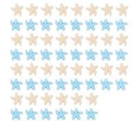 lasuroa 60pcs Mini Resin Starfish Bulk, Tiny Miniature Starfish Ornaments Small Micro Little Ocean Beach Theme Decoration for DIY Charm Crafts Summer Sea Themed Party Wedding Home Decor (Blue, White)