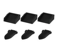 lasuroa 6pcs Door Stopper, 2 Styles Small TPR Rubber Doorstops Wedge Bidirectional Anti-Slip Spacecraft Indoor Bottom Stop Weight Prop Hold Keep Open Works on All Floor Types Home & Office Use (Black)