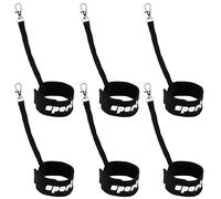 lasuroa 6pcs Elastic Ski Glove Straps, Black Ski Glove Leash with Metal Hook Mountaineering Skiing Snowboarding Accessories for Hanging Gloves