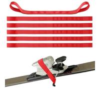 lasuroa 6pcs Ski Brake Retainer Straps, Durable Nylon Binding Brake Retainer Bands Snowboard Brake Bands Retainers Easy To Install And Dissemble Practical Accessories for Outdoor Sports(Red)