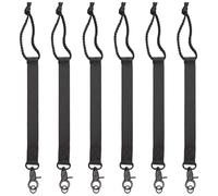 lasuroa 6pcs Snowboard Leashes, 13 Inch Long Snowboard Binding Straps Snowboard Leash Bindings Straps with Key Ring for Men Women to Fasten Your Snowboard Boots (Black)