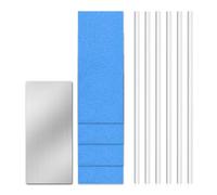 lasuroa 6pcs Snowboard Repair Kit, 6mm Snowboard Base Repair P-Tex Base Filler with 4 Structure Sandpaper 1 Scraper Ptex Ski Repair Kit for Protecting Ski and Snowboard(White)