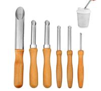 lasuroa 6pcs Straw Puncher for Plastic Lids, 4 Sizes Hole Punch for Lemonade Cups Stainless Steel Hole Making Tool Lemon Water Milk Tea Lids Straw Drilling Sculpture Pottery Tool