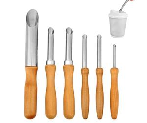 lasuroa 6pcs Straw Puncher for Plastic Lids, 4 Sizes Hole Punch for Lemonade Cups Stainless Steel Hole Making Tool Lemon Water Milk Tea Lids Straw Drilling Sculpture Pottery Tool