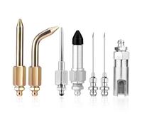 lasuroa 7pcs Grease Gun Accessory Kit, Comprise 2 Grease Nozzle, 1 Needle Tip Dispenser, Rubber Joint Fitting, Straight Nozzle, Elbow Adapter & Slotted Coupler Accessories Tool, for Confined Spaces