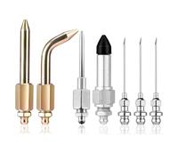 lasuroa 7pcs Grease Gun Accessory Kit, Include 3 Grease Nozzles, 1 Needle Dispenser, Rubber Joint Fitting, Straight Nozzle & Elbow Adapter Coupler for Small Narrow Space and Deep Hole