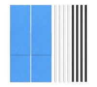 lasuroa 8pcs Snowboard Repair Kit, 6mm Ptex Stick P-Tex Base Waxing Filler with 4 Structure Sandpaper Ski Wax Repair Scraper Accessories for Protecting Ski and Snowboard(Black & White)